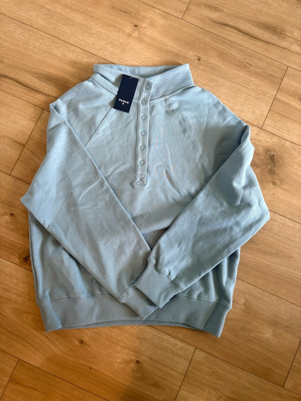 PARKE Women’s Snap Mockneck Popover Sweatshirt